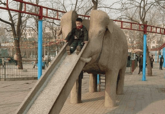 冬日公园里的童趣瞬间