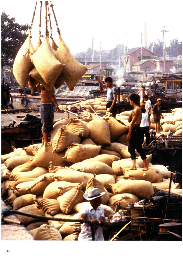 繁忙的码头装卸场景