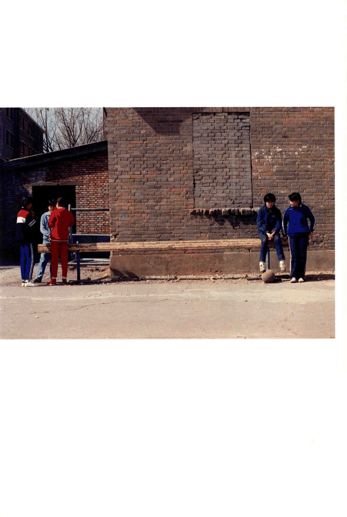 斑驳红砖墙下的少年